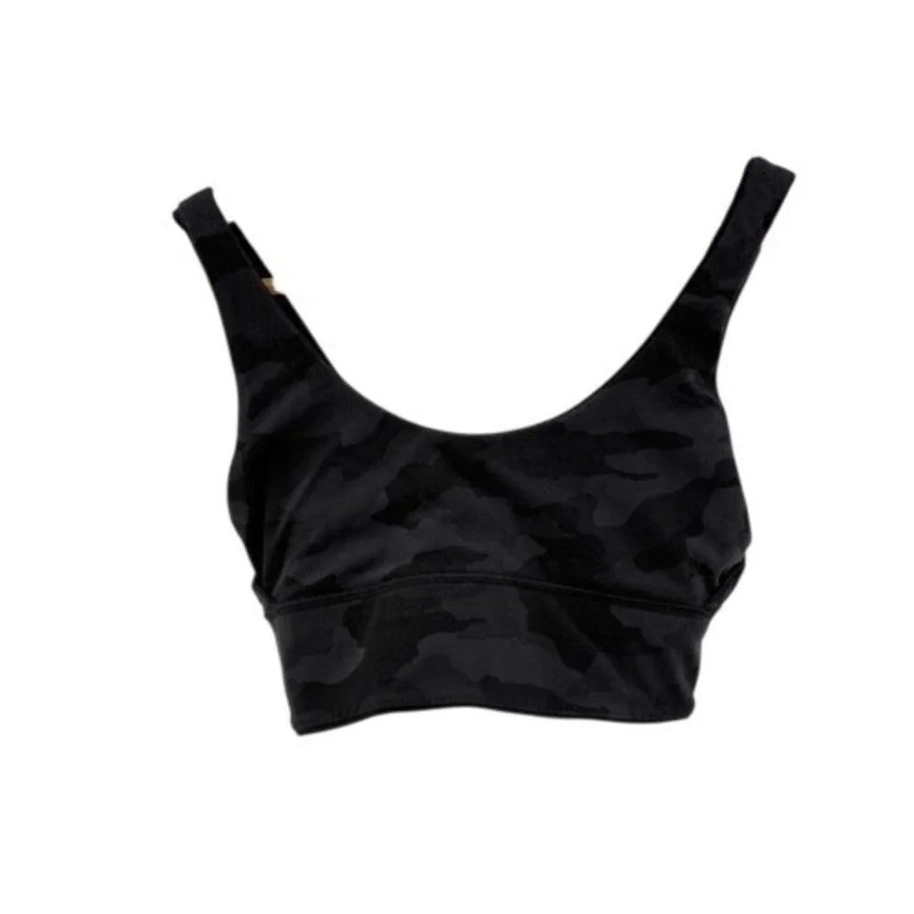 Lululemon Sports Bra Align Camouflage‎ Black Reversible Women 6 Nulu